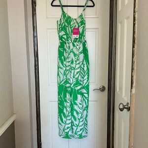 Lilly Pulitzer for Target Green and White Tropical Print Jumpsuit